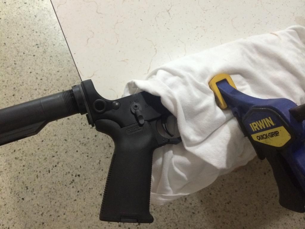 How to remove staked end plate/castle nut on Ar15 buffer tube