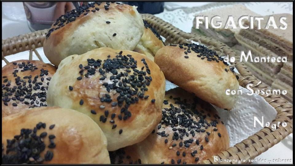 Figacitas de manteca con sésamo negro Figacitas de manteca con sésamo negro