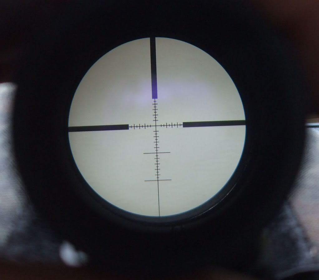 IOR25x10x42scopeon10Xwithfirstfocalplanehatchmarksatonehalfmiliradiansequals18inchesat100yards.jpg