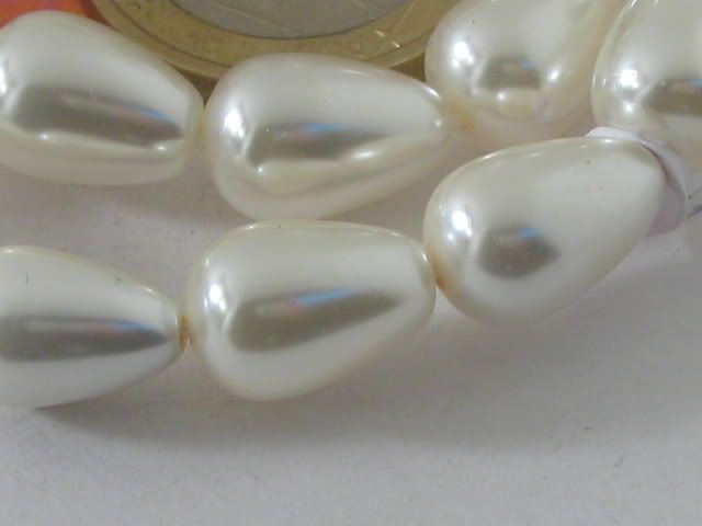 4 PERLE MAIORCA IN CONCHIGLIA MADREPERLATA BIANCO 10 MM